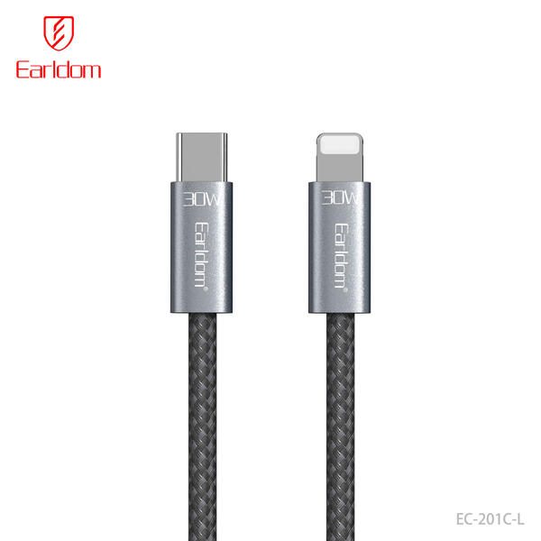 [EC-201_C-L__type_c-lightning__1_METER_black] PD Cable 1M - EC-201 C-L (type c-lightning) 1 METER (Aluminum Alloy+Nylon - Black)