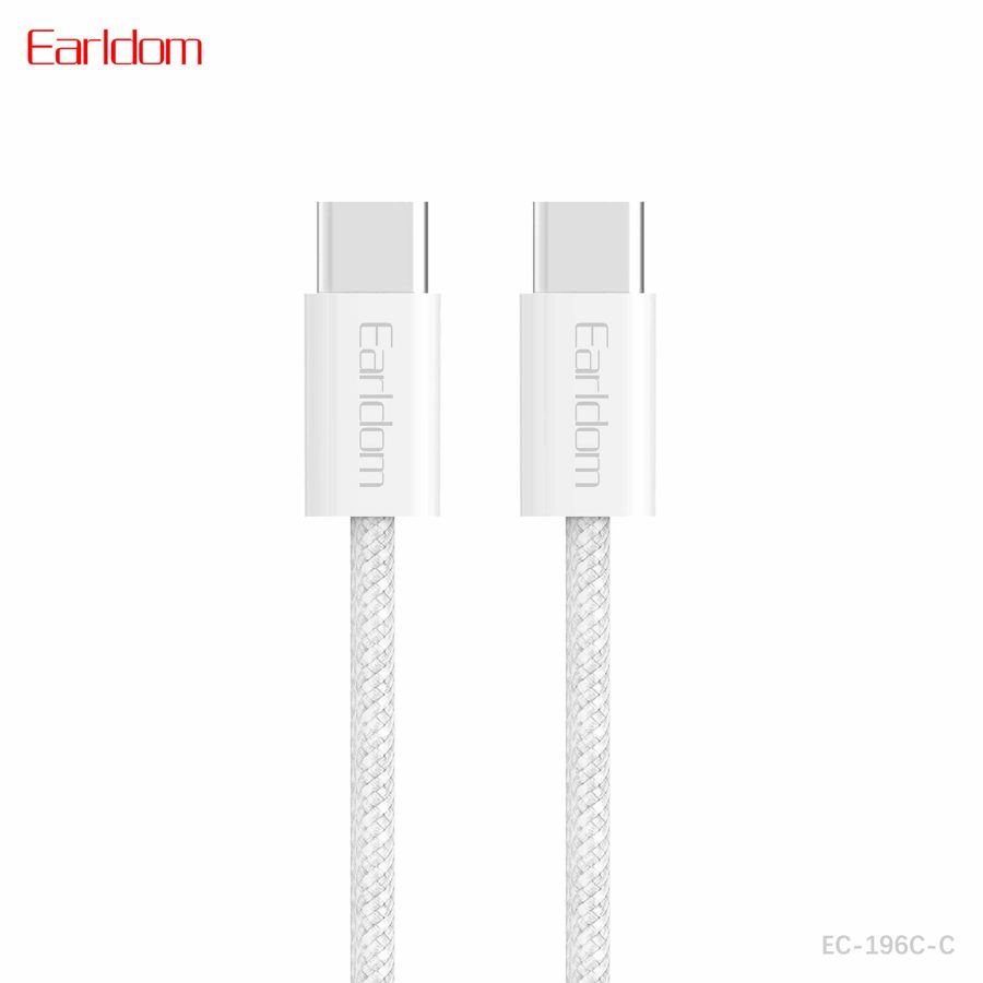 [EC-196_C-C__type_c-type_c__1_METER_white] PD Cable 1M - EC-196 C-C (type c-type c) 1 METER (ABS+Nylon - White)