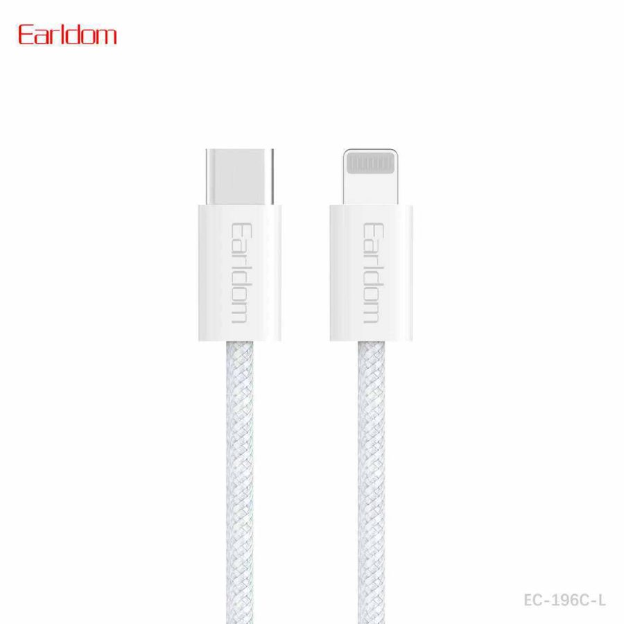[EC-196_C-L__type_c-lightning__1_METER_white] PD Cable 1M - EC-196 C-L (type c-lightning) 1 METER (ABS+Nylon - White)