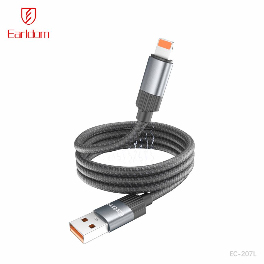 [EC-207L__lightning__1METER_black] USB Cable - EC-207L (lightning) 1METER (Magnetic Clasp - Black)