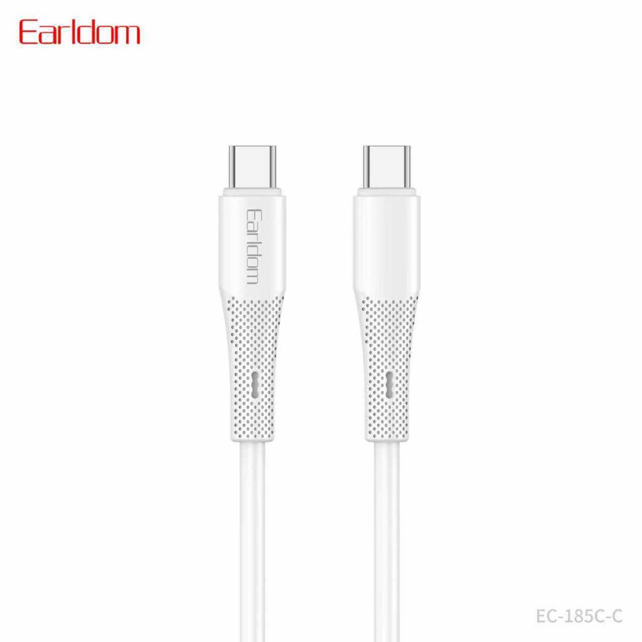 [EC-185_C-C__type_c-type_c__1_METER_white] PD Cable 1M - EC-185 C-C (type c-type c) 1 METER (ABS+Silicone - White)