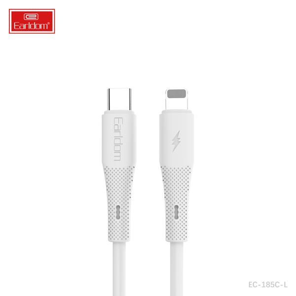 [EC-185_C-L__type_c-lightning__1_METER_white] PD Cable 1M - EC-185 C-L (type c-lightning) 1 METER (ABS+Silicone - White)
