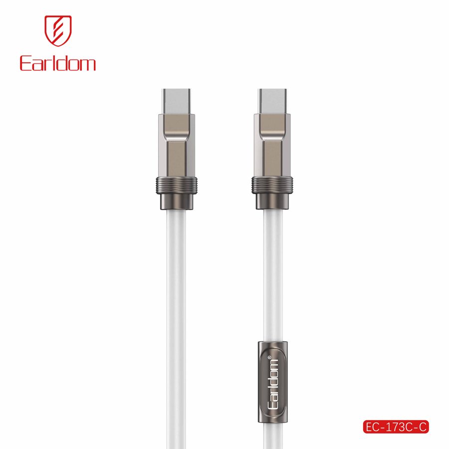 [EC-173_C-C__type_c-type_c__1_METER_white] PD Cable 1M - EC-173 C-C (type c-type c) 1 METER (Zinc Alloy+Silicone - White)