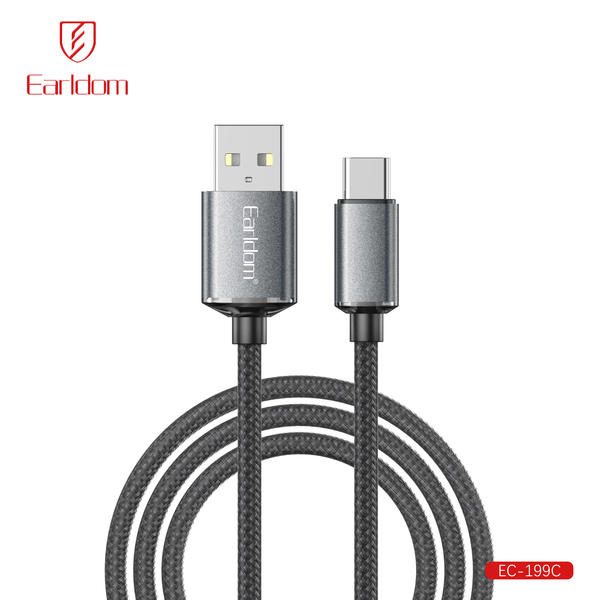 [EC-199C__type_c__1.2_METER_black] USB Cable - EC-199C (type c) 1.2 METER (Aluminum Alloy+Nylon - Black)