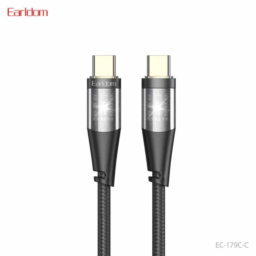 [EC-179_C-C__type_c-type_c__1_METER_white] USB Cable - EC-179 C-C (type c-type c) 1 METER (PVC+Braided - White)