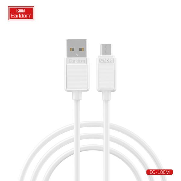 [EC-180M__micro__1_METER_white] كيبل USB 1  متر - EC-180  متر (micro) 1  متر (ABS+PVC Wire - أبيض)
