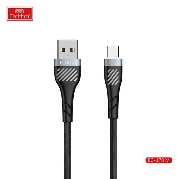 [EC-178M__micro__1_METER_black] كيبل USB 1  متر - EC-178  متر (micro) 1  متر (Aluminum Alloy+Nylon - أسود)