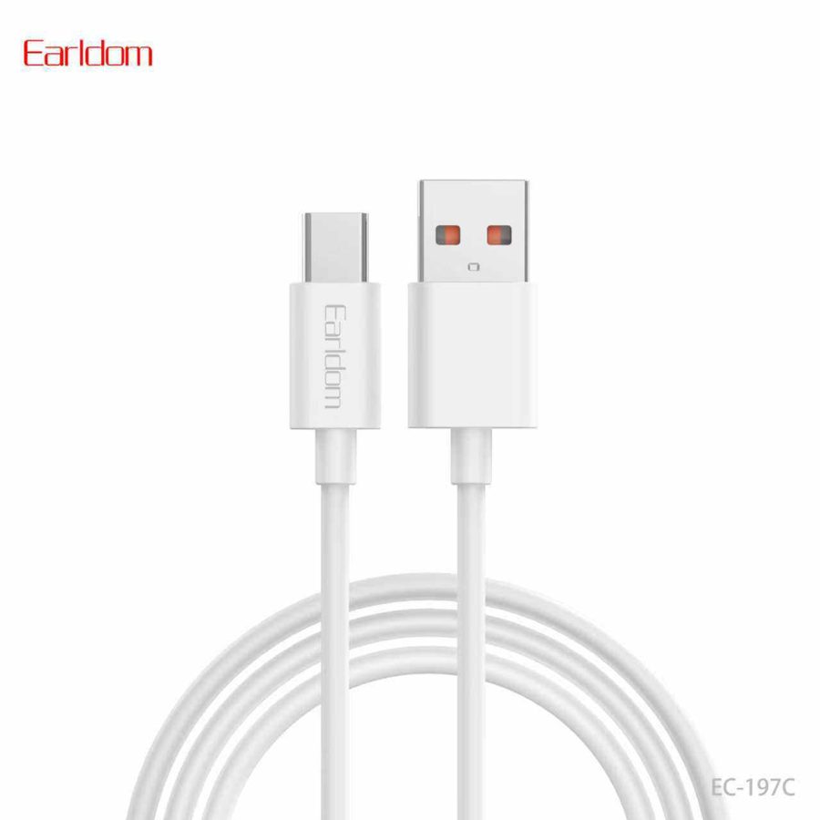 [EC-197C__type_c__1_METER_white] كيبل USB 1  متر - EC-197C (type c) 1  متر (120W ABS+PVC Wire - أبيض)