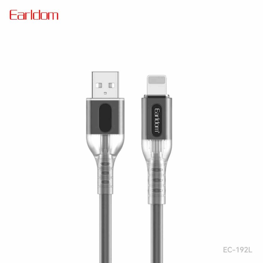 [EC-192L__lightning__1_METER_black] USB Cable 1M - EC-192L (lightning) 1 METER (ABS+Silicone - Black)