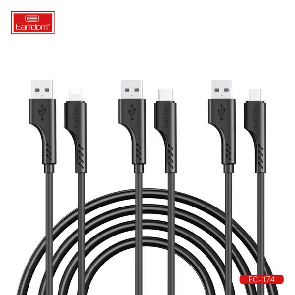 [EC-174M__micro__1_METER_black] USB Cable 1M - EC-174M (micro) 1 METER (ABS+Silicone - Black)