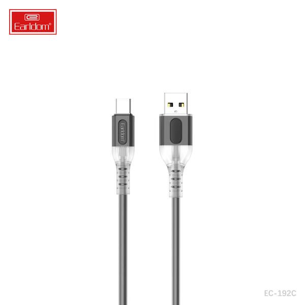 [EC-192C__type_c__1_METER_black] كيبل USB 1  متر - EC-192C (type c) 1  متر (ABS+Silicone - أسود)
