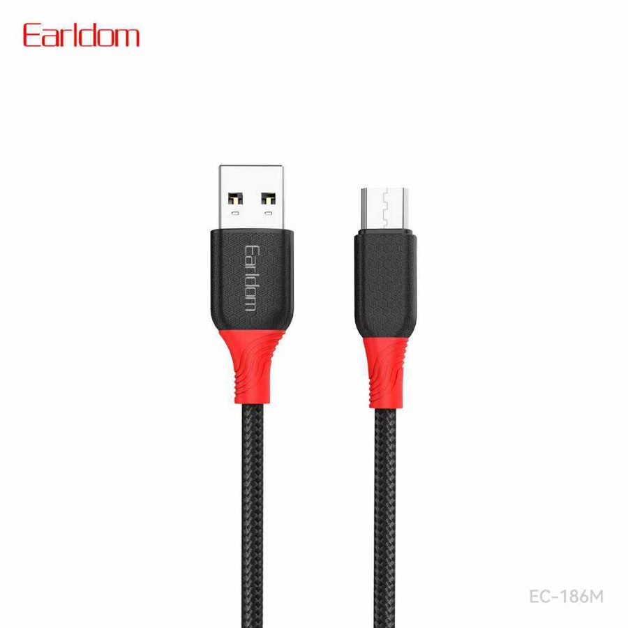 [EC-186M__micro__1_METER_black] كيبل USB 1  متر - EC-186  متر (micro) 1  متر (ABS+Nylon - أسود)