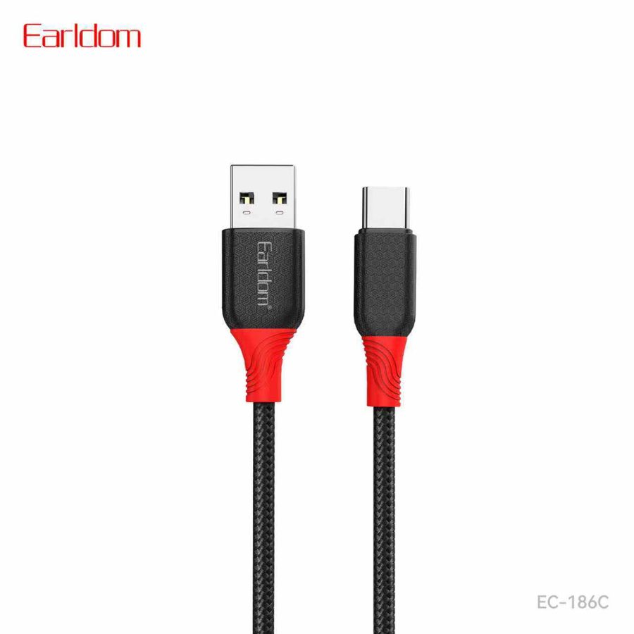 [EC-186C__type_c__1_METER_black] USB Cable 1M - EC-186C (type c) 1 METER (ABS+Nylon - Black)