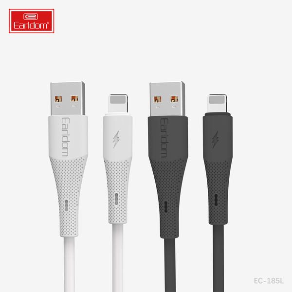 [EC-185L__lightning__1_METER_black] USB Cable 1M - EC-185L (lightning) 1 METER (ABS+Silicone - Black)