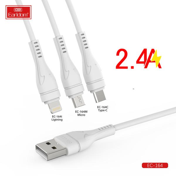 [EC-164I__lightning__1_METER_black] كيبل USB 1  متر - EC-164I (lightning) 1  متر (ABS+PVC Wire - أسود)