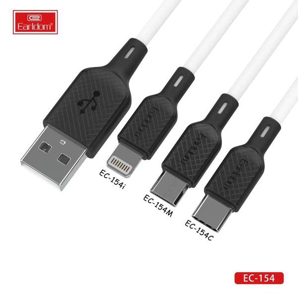 [EC-154C__type_c__1_METER_black] كيبل USB 1  متر - EC-154C (type c) 1  متر (ABS+Silicone - أسود)